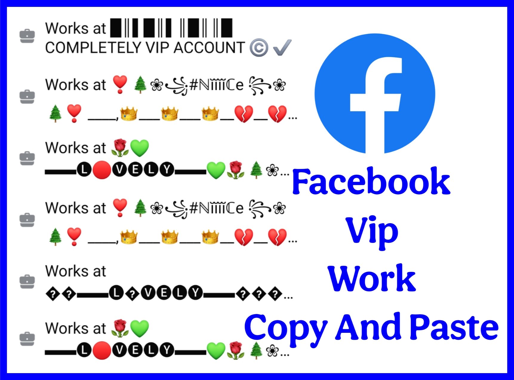 Facebook Vip Work Copy And Paste