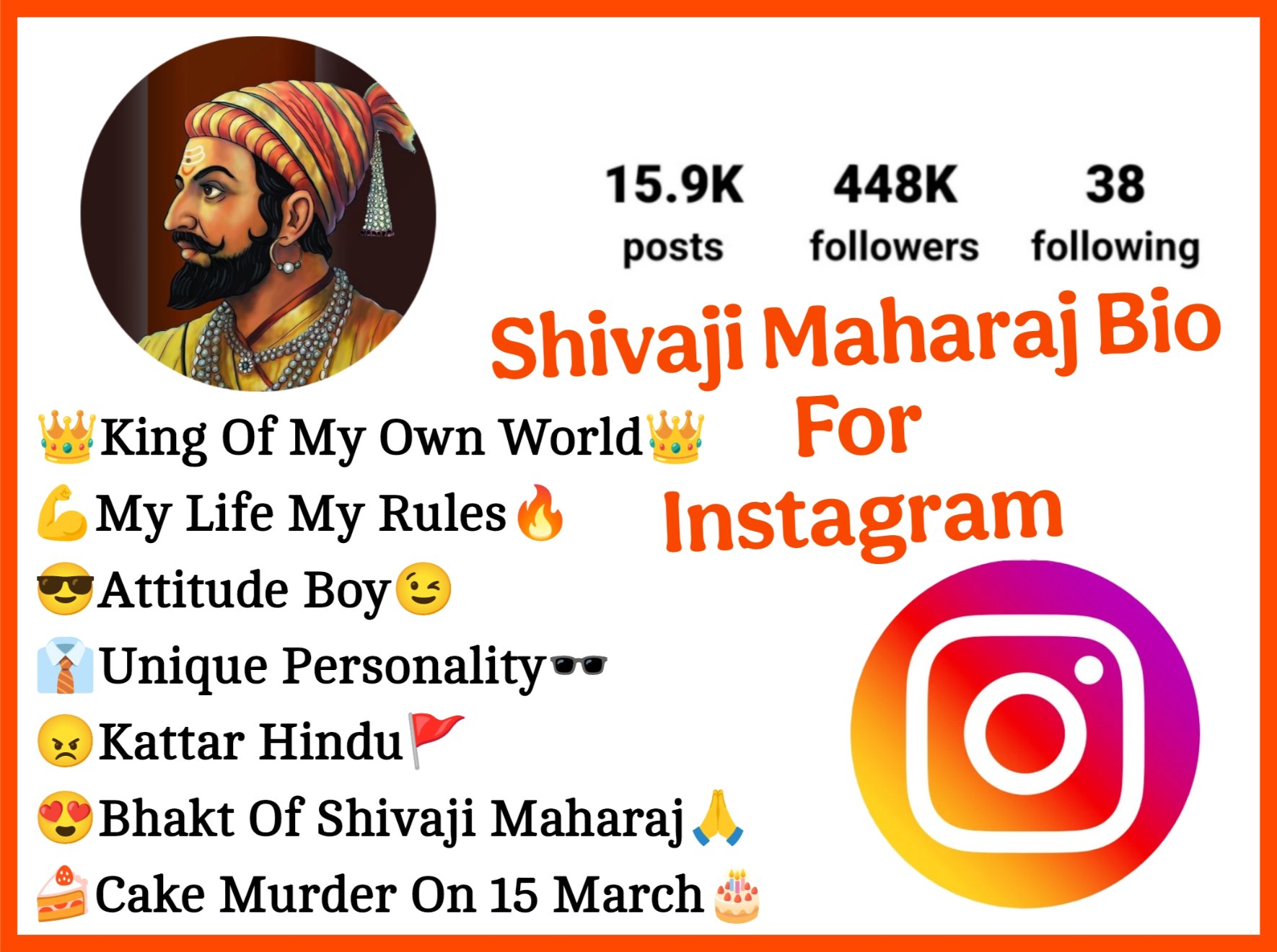 Shivaji Maharaj Bio For Instagram